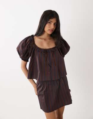 Weworewhat Pull On Mini Skirt In Brown