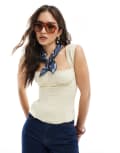 [WeWoreWhat] WeWoreWhat ruched cup corset top in sand-Neutral 4 Sand