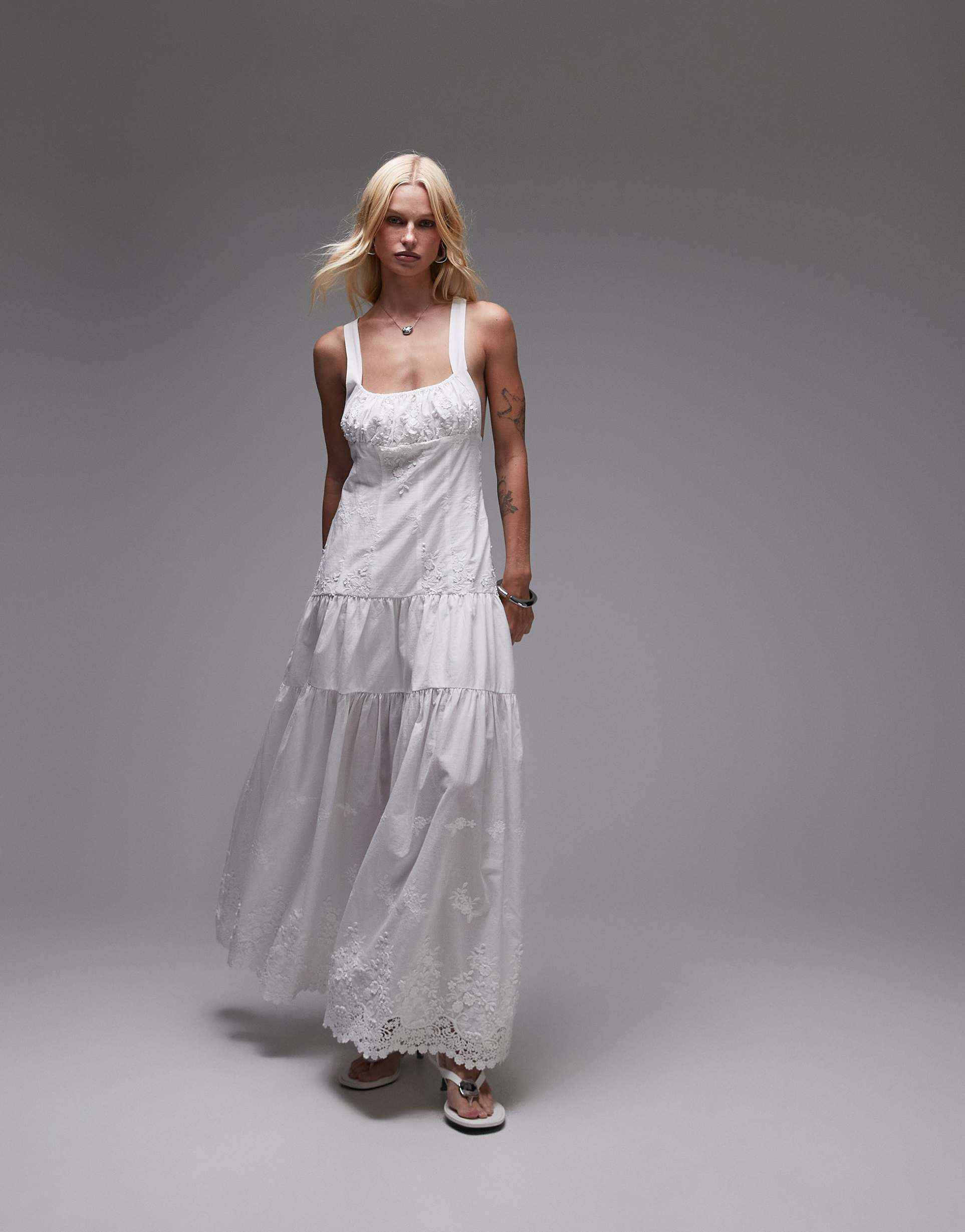 weworewhat ruched cup peplum midi dress in ivory