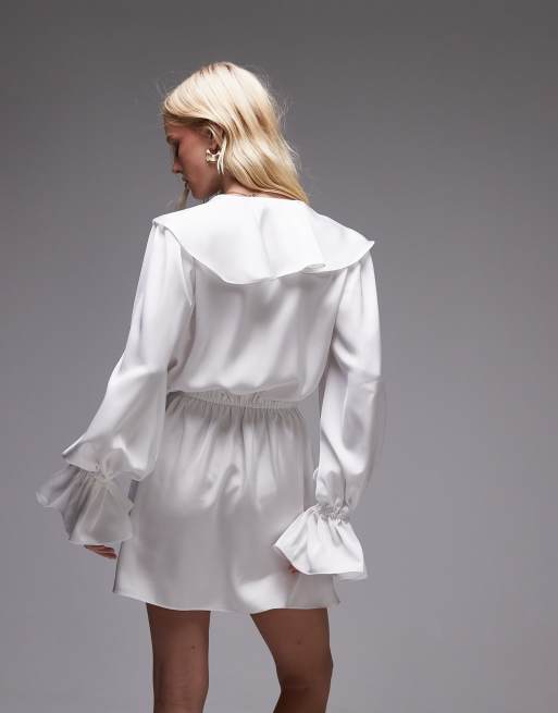 WeWoreWhat ruffle detail boho mini dress in white