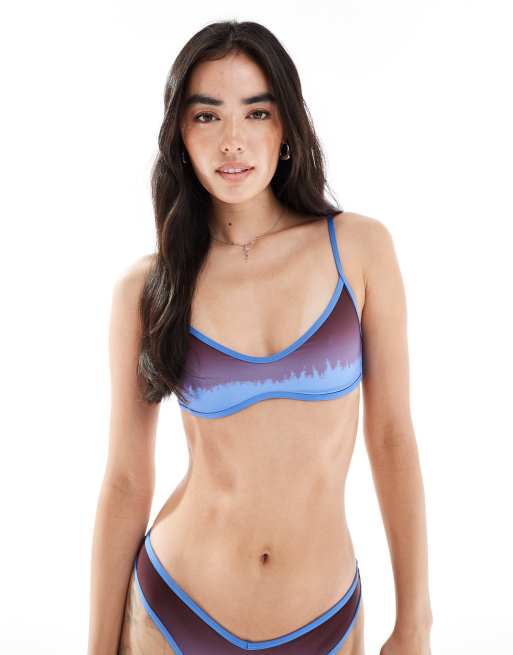 WeWoreWhat scoop neck bikini top in blue ombre