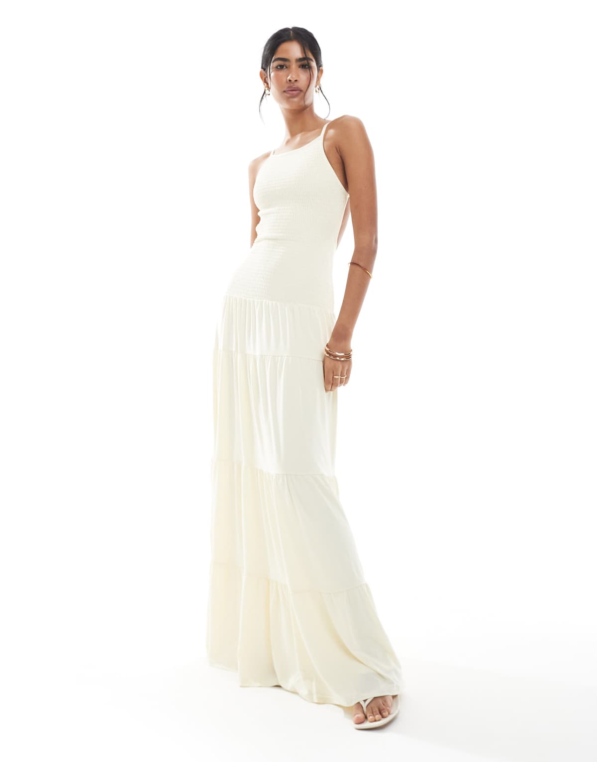 WeWoreWhat smocked drop waist maxi dress in ivory