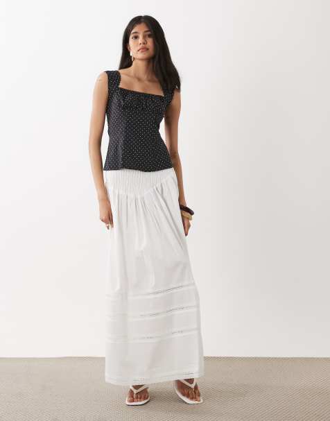 WeWoreWhat smocked maxi skirt in white - view 1