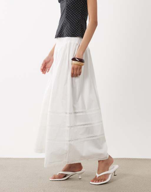 WeWoreWhat smocked maxi skirt in white, 3 of 5