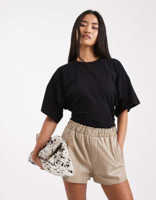 WeWoreWhat - Taillierter T-Shirt-Body in Schwarz