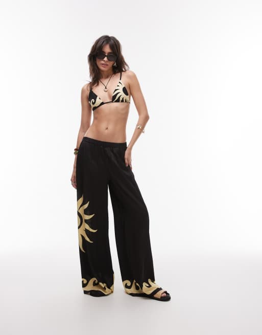 WeWoreWhat – Triangel-Bikinioberteil in Schwarz mit Sonnenmotiv, 3 von 4