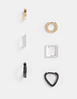 WFTW – 3er-Pack Creolen aus verschiedenen Metallen