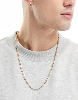 WFTW 3mm figaro chain necklace in gold