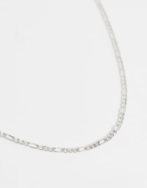 WFTW 4mm figaro chain necklace in silver, 2 of 4