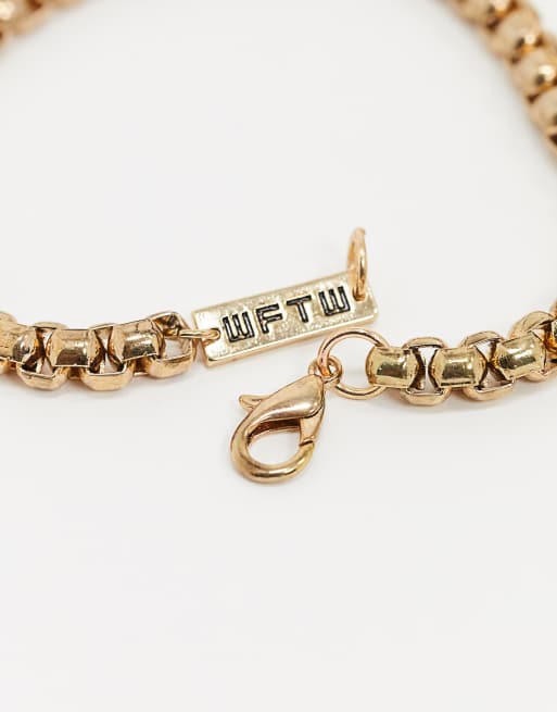 WFTW 6mm rounded box chain bracelet in gold, 2 of 4
