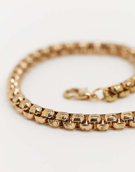 WFTW 6mm rounded box chain bracelet in gold, 4 of 4