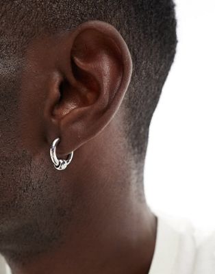 WFTW ball hoop earrings in silver - ASOS Price Checker