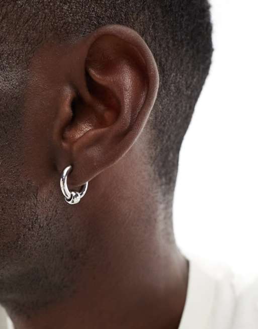 WFTW ball hoop earrings in silver ASOS