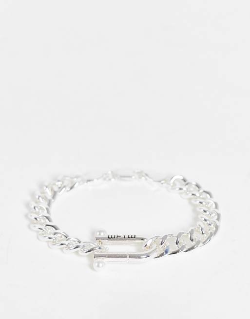 WFTW - Bracciale color argento con perla sulla chiusura