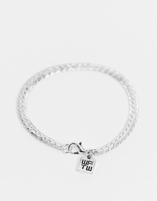 WFTW chain bracelet in silver with flat links