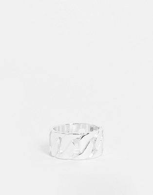 WFTW chain ring in silver - ASOS Price Checker