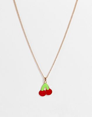 WFTW cherry pendant necklace in gold
