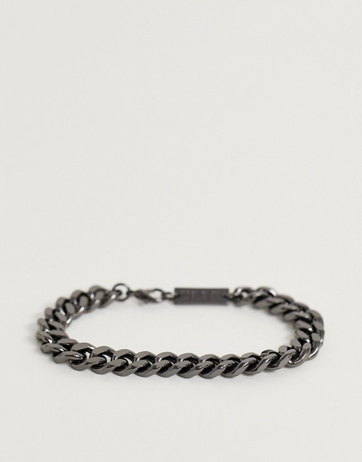 WFTW chunky chain bracelet in gunmetal