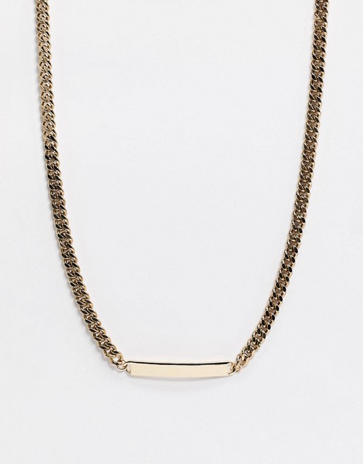 WFTW chunky neck chain with ID bar in gold