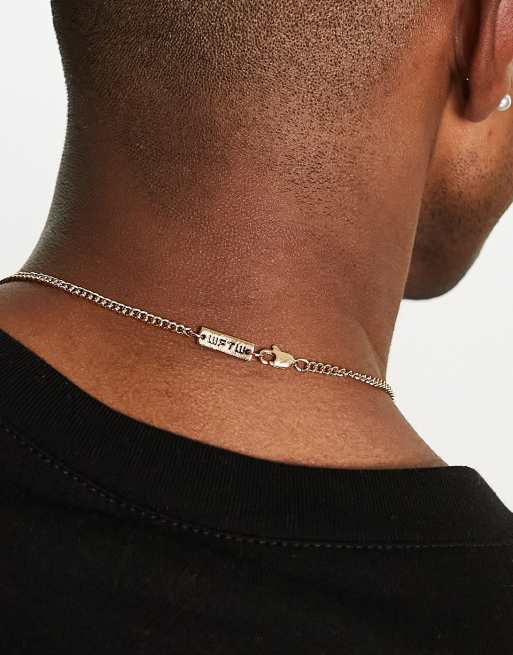 WFTW crystal dog tag in gold | ASOS