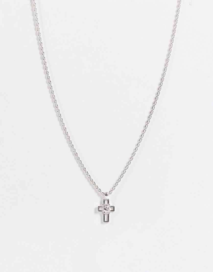 WFTW cutout cross pendant in silver