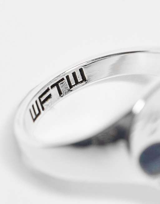WFTW cyberspace melting alien signet ring in silver, 2 of 4