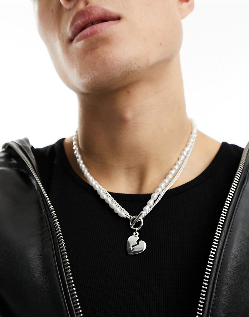 WFTW electric heartbreak t-bar necklace in silver