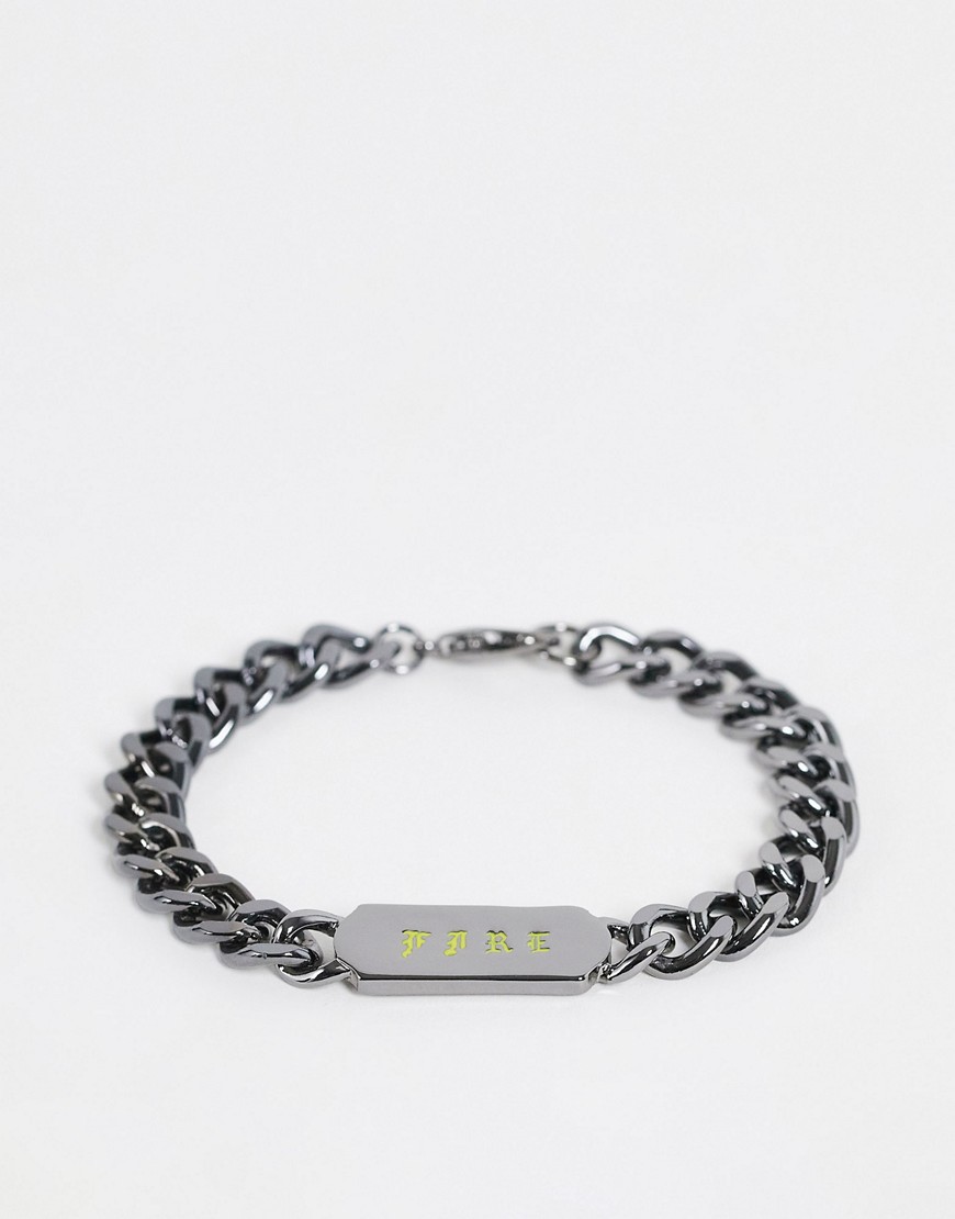 WFTW fire chain bracelet in gunmetal-Silver