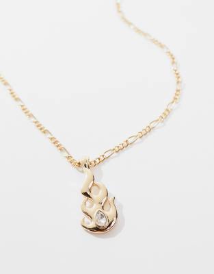WFTW WFTW flame pendant necklace in gold