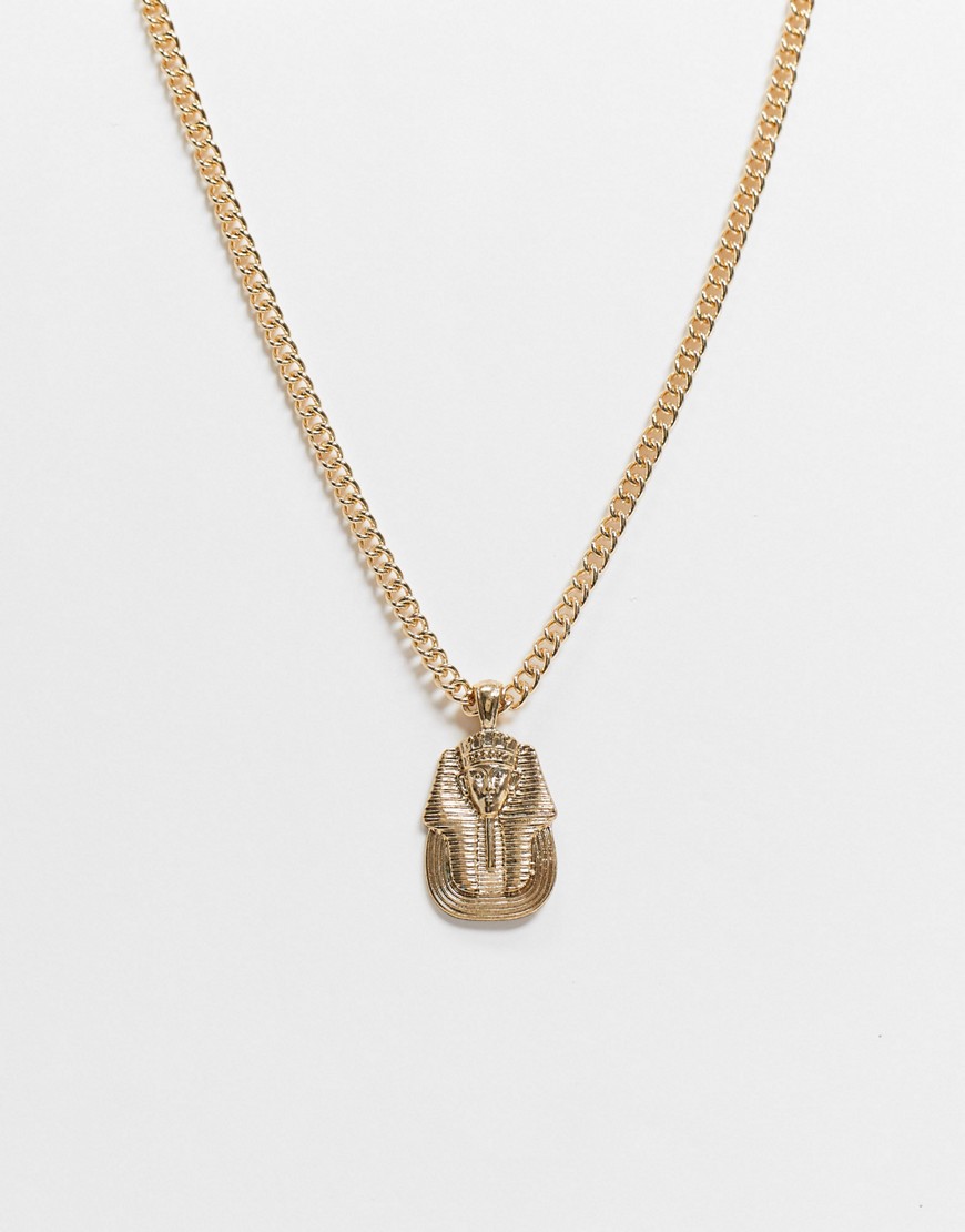WFTW – Guldfärgad halskedja med Farao-berlock