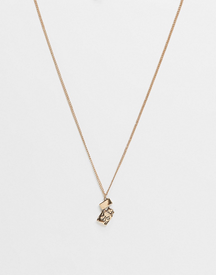 WFTW – Guldfärgat halsband med grovt tändarformat hänge