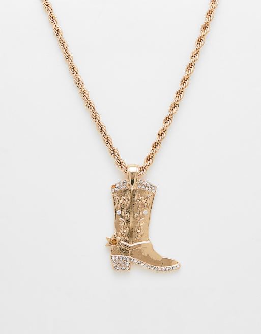WFTW – Guldigt halsband med cowboystövel