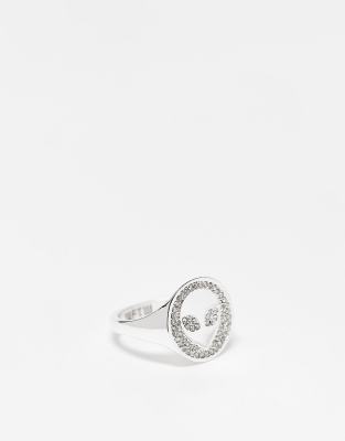 WFTW cyberspace crystal alien signet ring in silver