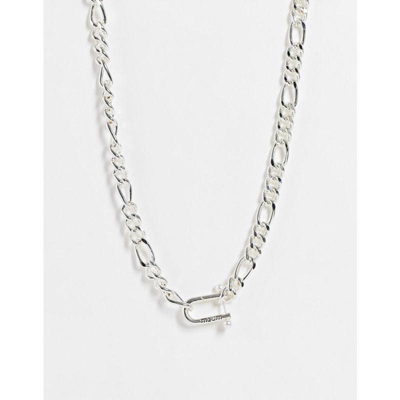 WFTW – Halskette in Silber mit Perlen am Karabinerverschluss