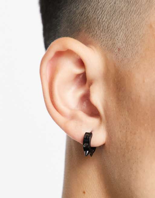 WFTW - Hoop-øreringe med nitter i gunmetal, 2 af 4