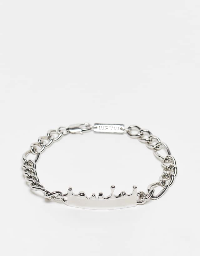 WFTW melted ID detail bracelet in silver