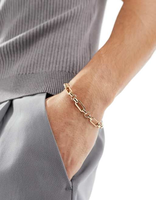 WFTW mixed linked bracelet in gold