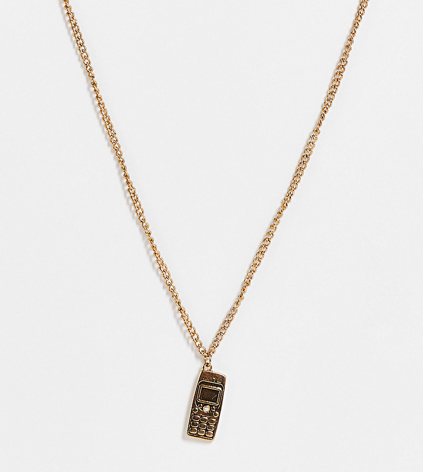 WFTW mobile phone pendant in gold