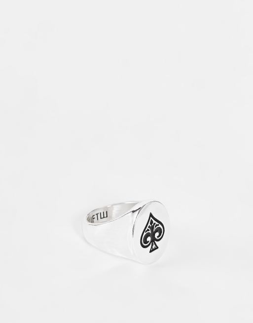 WFTW – Modischer Ring in Silberoptik mit Ass-Symbol
