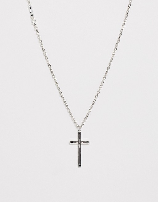 WFTW neck chain with cross pendant in silver