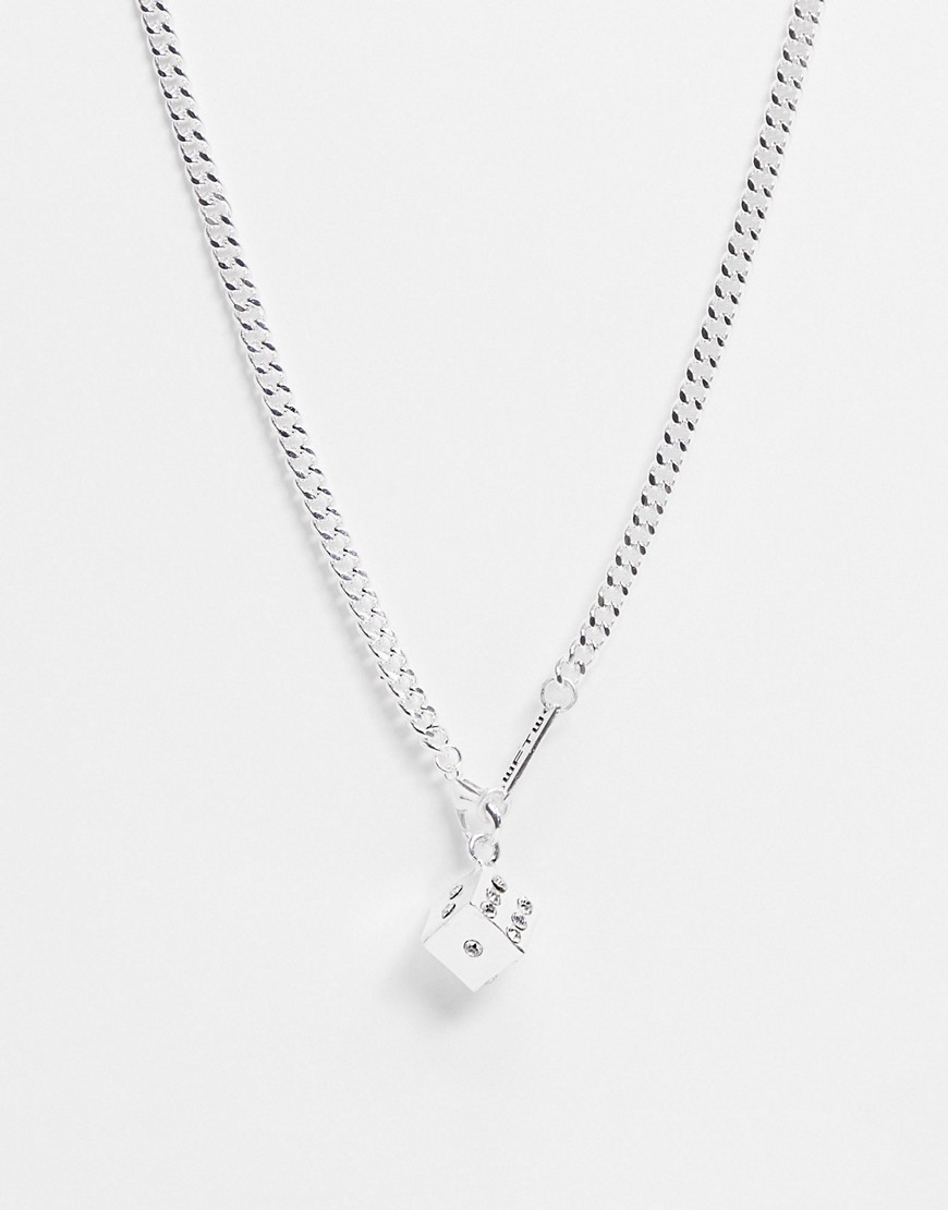 WFTW neckchain in silver with dice pendant
