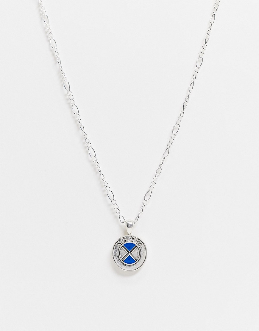WFTW neckchain in silver with embossed logo circle pendant