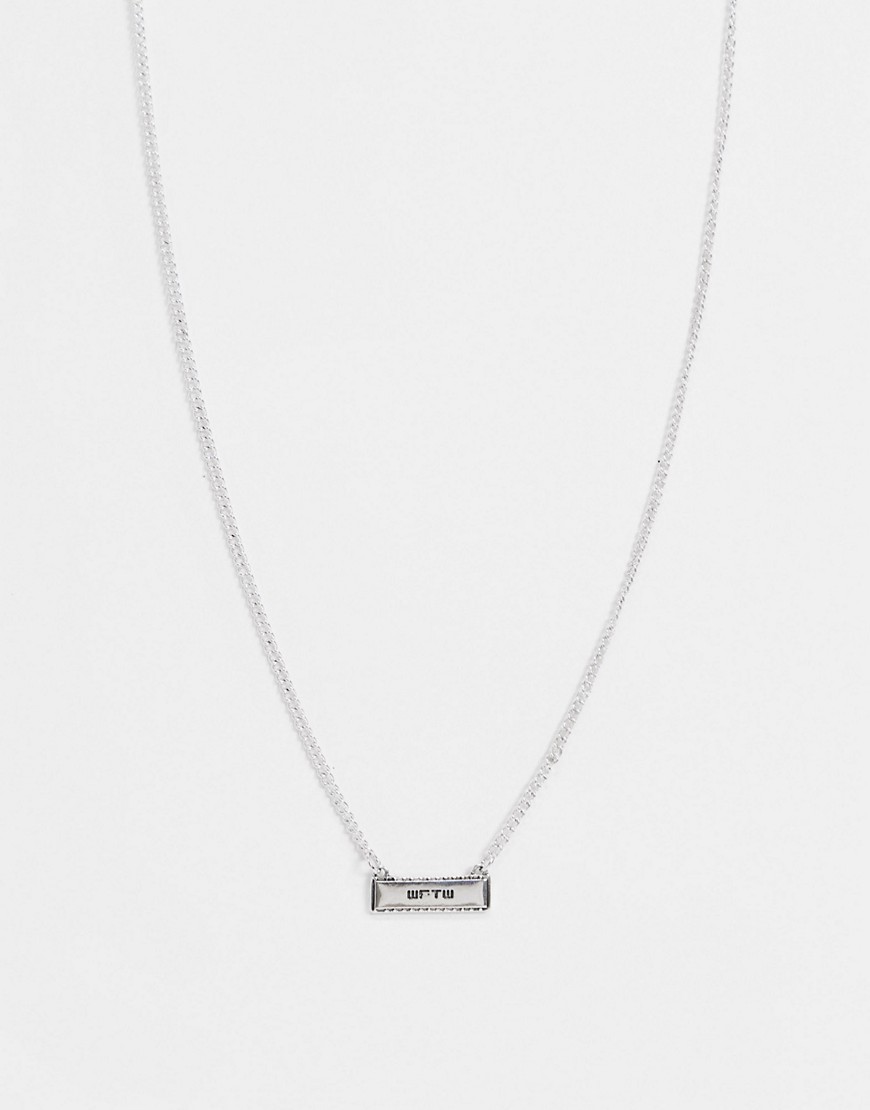 WFTW neckchain in silver with logo bar pendant