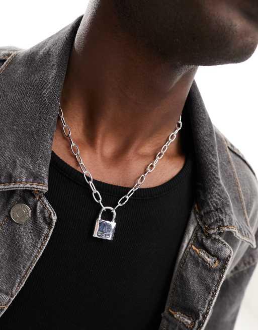 Mens hot sale padlock chain