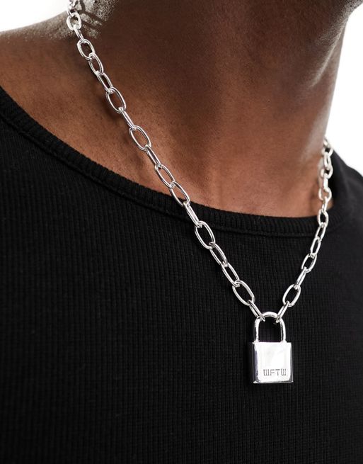Pink Vow Padlock Sterling Silver Necklace –