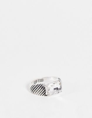 WFTW palacio stone signet ring in silver