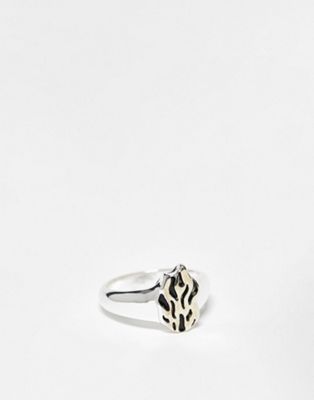 WFTW playing with fire flame ring in silver - ASOS Price Checker
