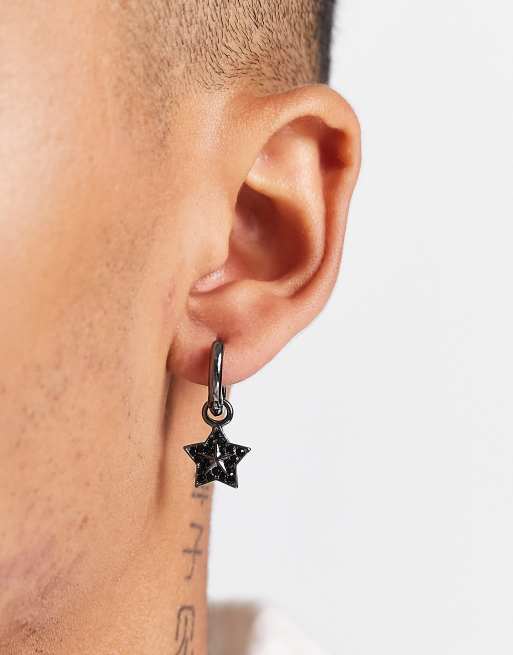 WFTW - Pop Punk - Boucles d'oreilles à breloque étoile - Gris acier