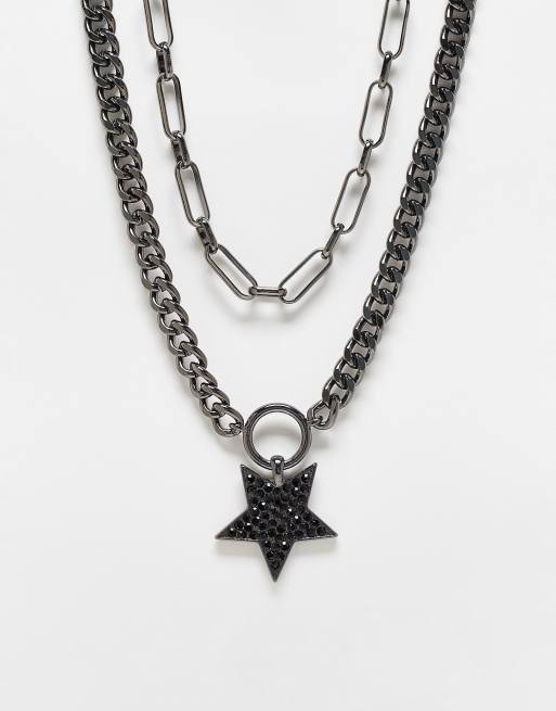 Black deals star necklace