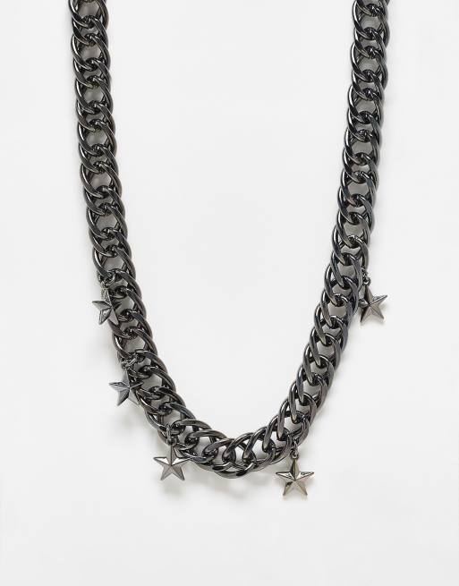 WFTW - Pop Punk - Ketting met stervormige hangers in donkergrijs